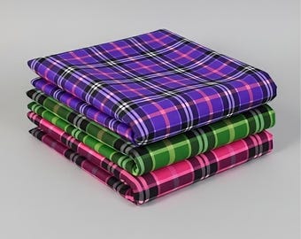Stretch Plaid Fabric: Nylon Spandex Blend, 60" Wide - Dance & Costume