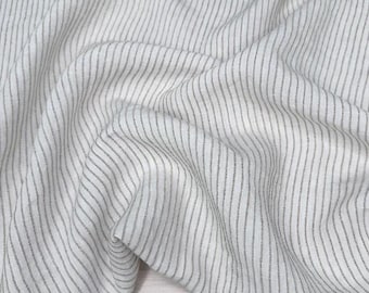 Callista 2 Linen Rayon Stripe Fabric – Twisted Yarn Blend, Vertical Stripe by Yard