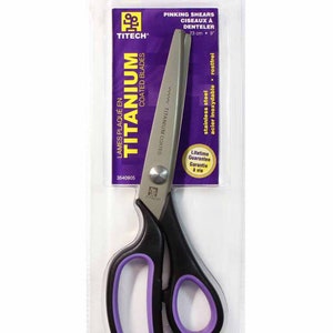 Titech Titanium-Coated Pinking Shears – Premium Fabric Scissors for Professional Sewing and Crafting
