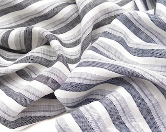 Rosella Linen Dobby Stripe Fabric – Yarn Dyed European Flax Apparel (165 GSM)