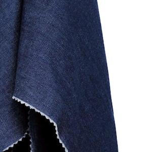 Indigo Blue Hemp Organic Cotton Denim Fabric: Lightweight Sustainable Textile