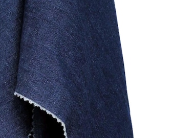 Lightweight Hemp & Organic Cotton Denim Fabric – Indigo Blue, 5 oz, 58” Wide – Eco-Friendly Sustainable Textile