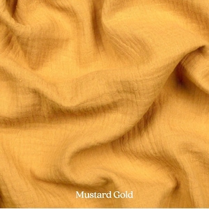 Tela de algodón orgánico de doble gasa: ligera, suave y transpirable - 127 cm de ancho 452-Mustard Gold