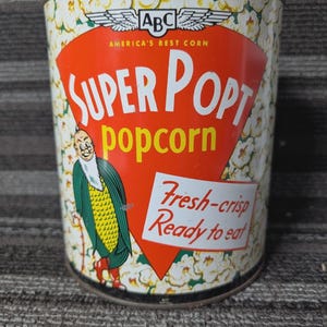 Vintage Popcorn Tin, Amazing Graphics