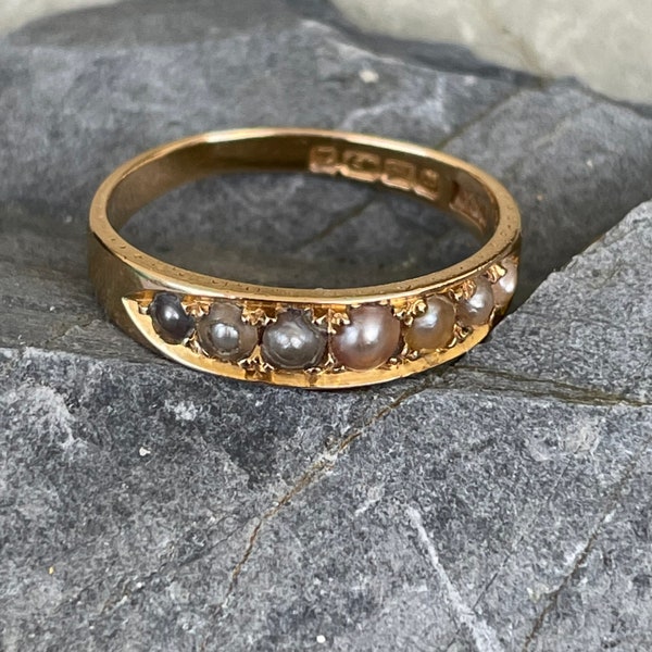 Victorian 18ct pearl band.