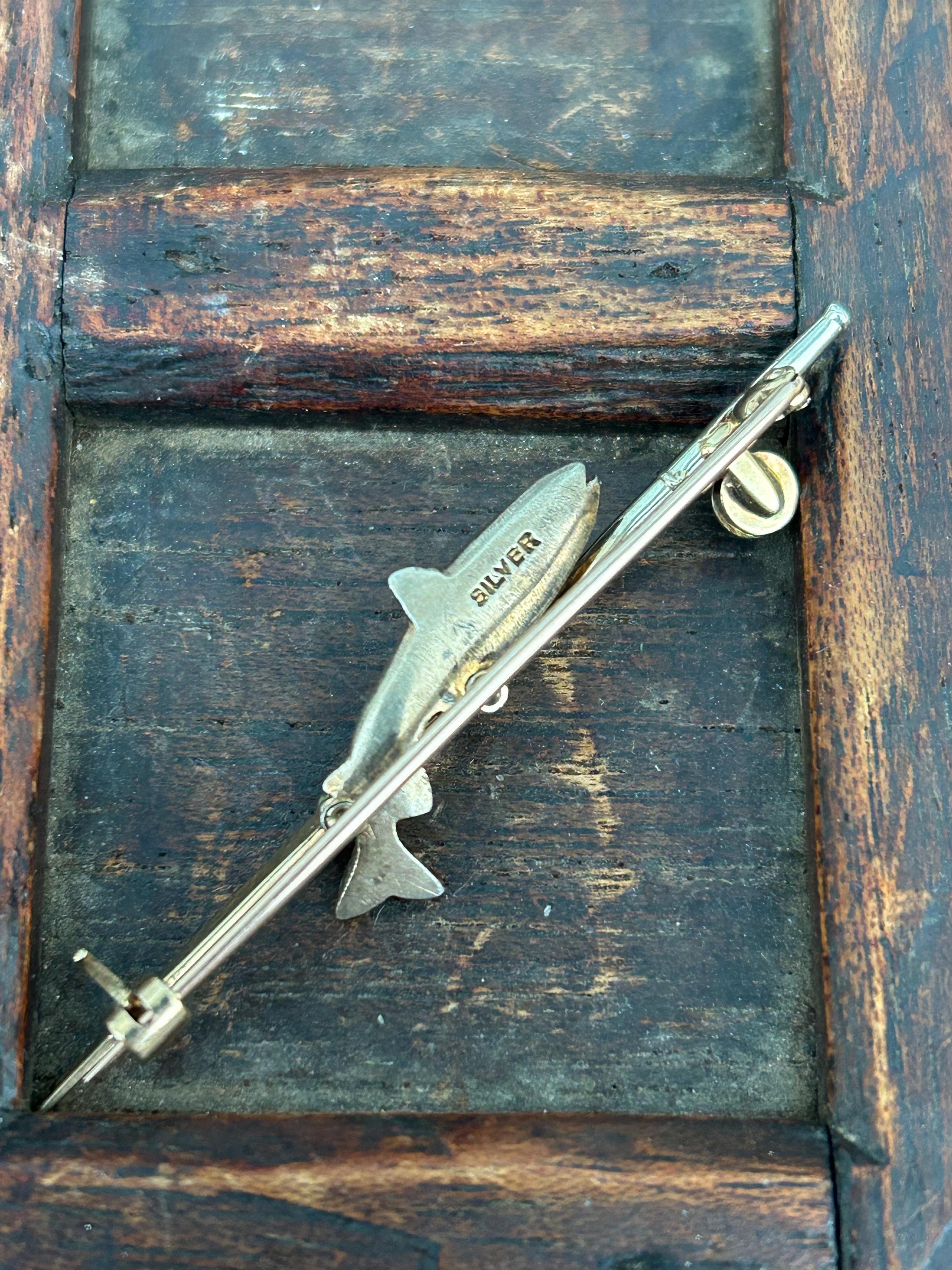 Broche Vintage Poisson En émaux Signée - Bijou Ancien Français - Occasion