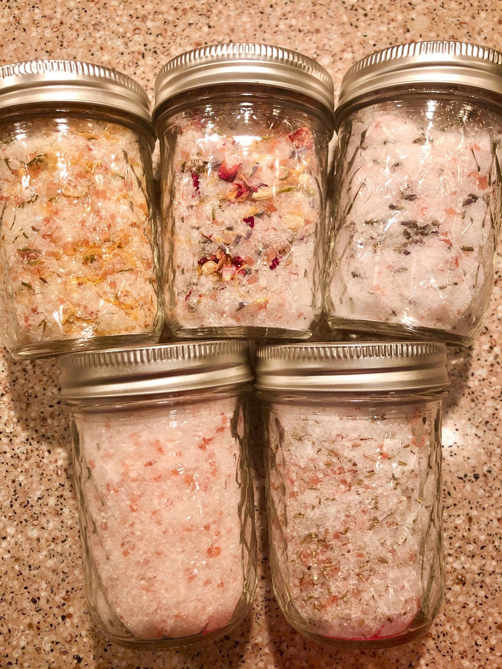 Organic Bath Salts Handmade Natural Salt and Dried Flower in a Etsy