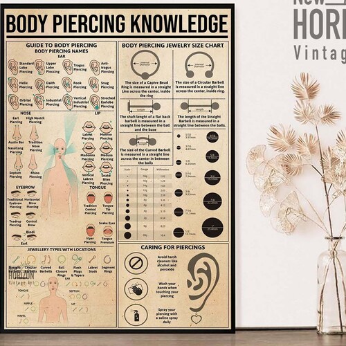 Body Piercing Knowledge Unframed Poster Guide to Body - Etsy Australia
