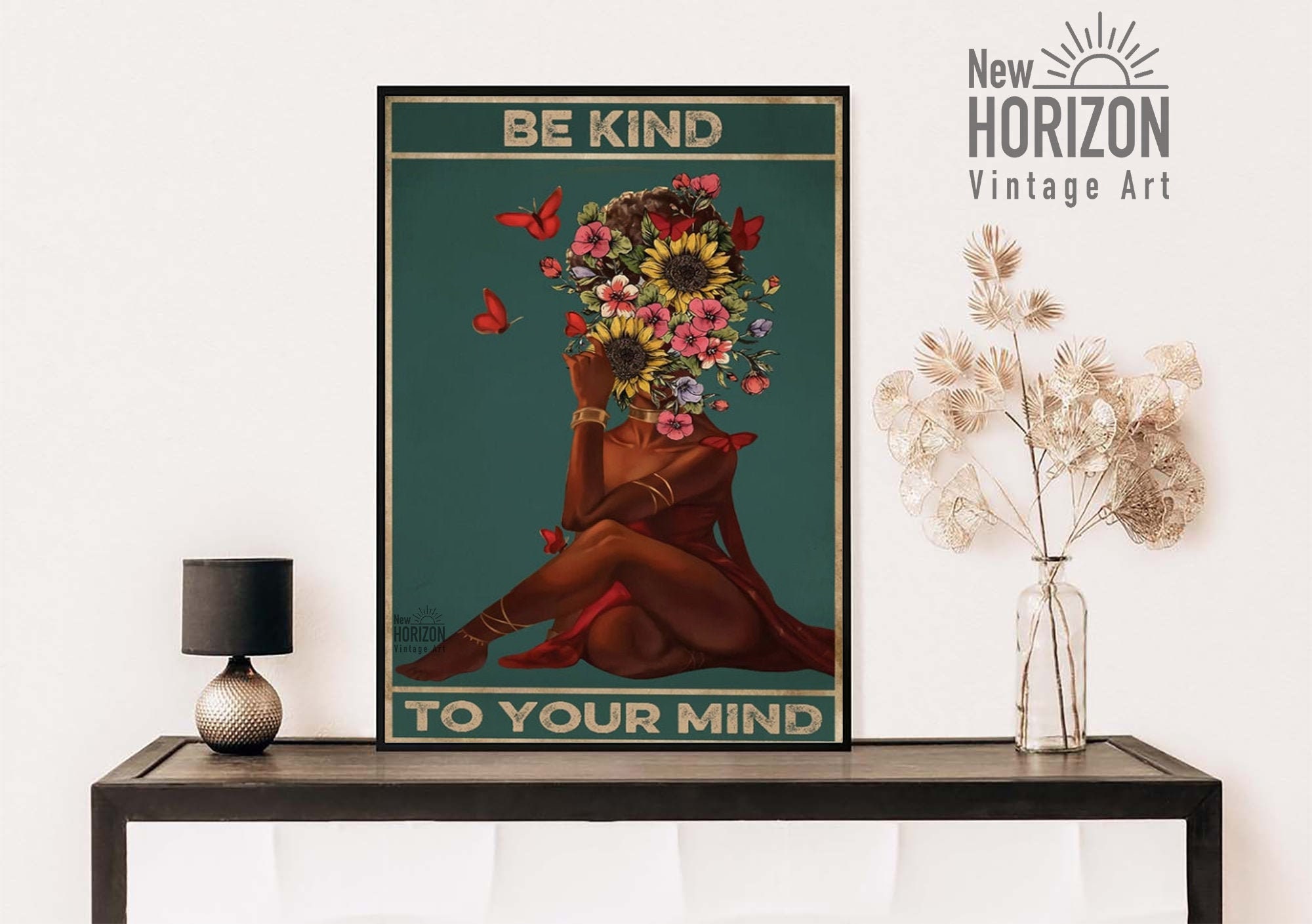 Be Kind To Your Mind Poster, Floral Poster