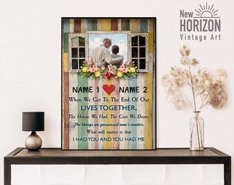Growing Old Together Gifts The Old Couple Together Customized Name Canvas Wall Art Decor For Bedroom Wall Art Home Decor When We Get To The End Of Our Lives