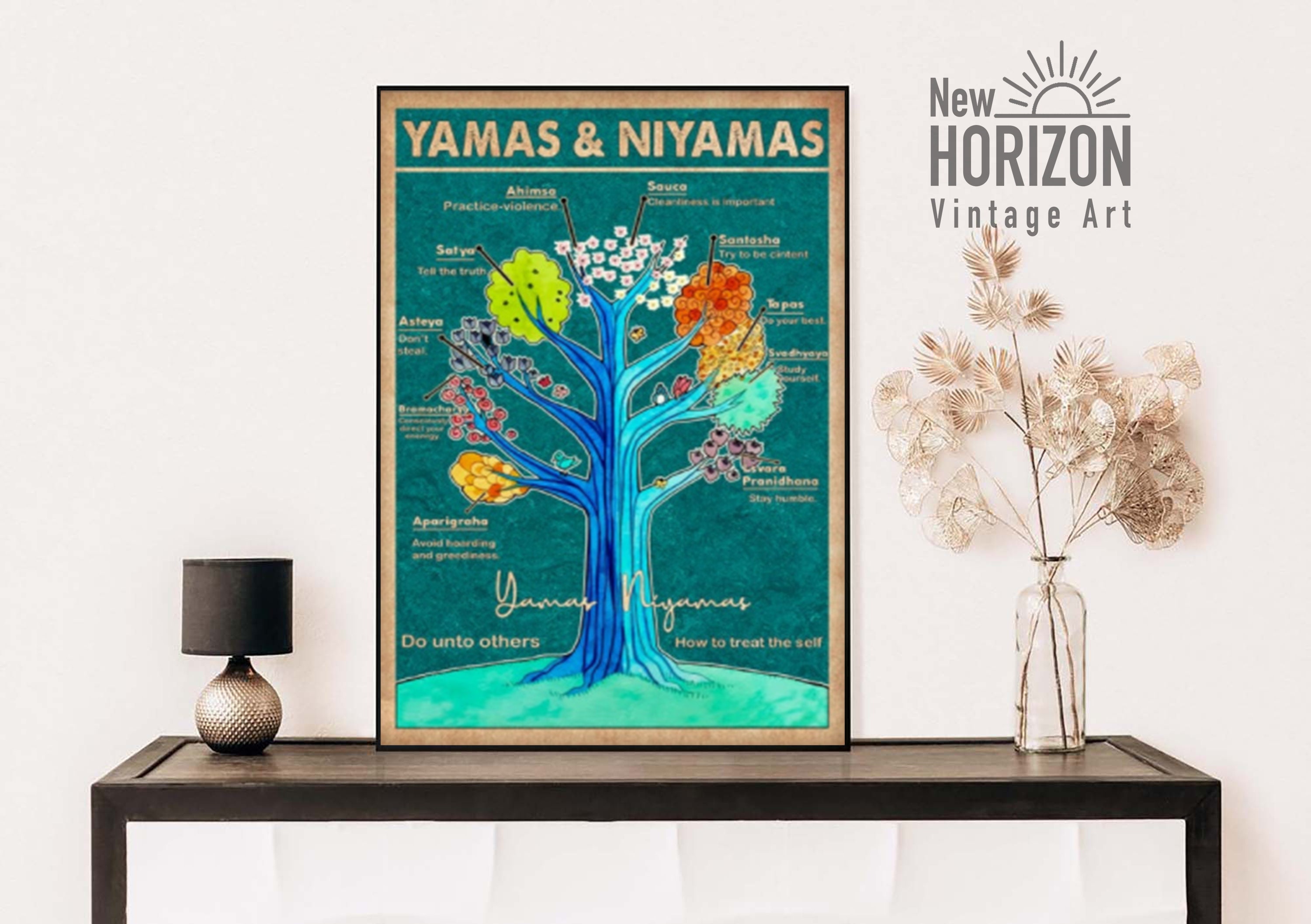 Yamas and Niyamas Poster Yoga Poster Poster Yama and Niyama | Etsy