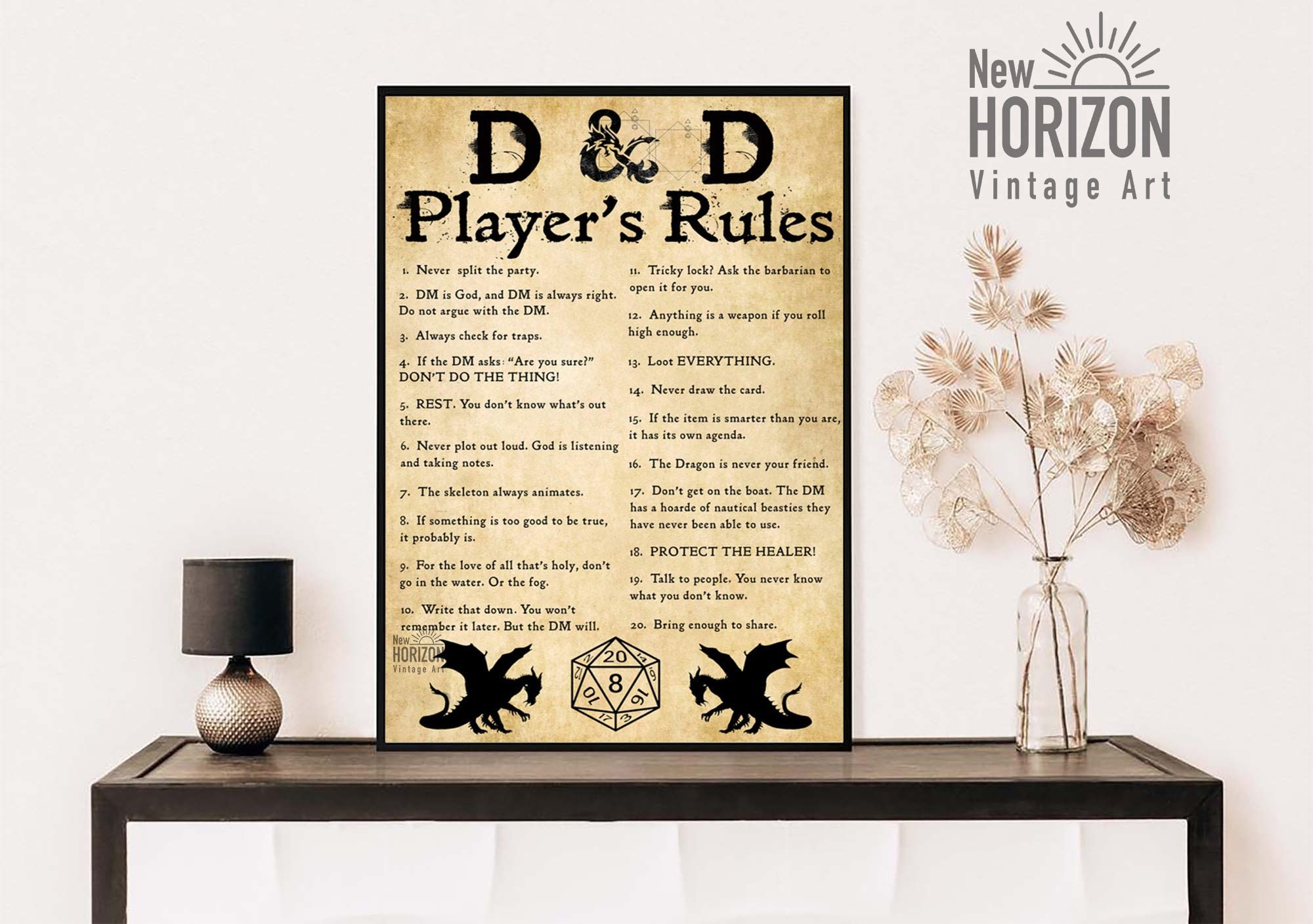 D&D Player's Rules No Frame Poster Roleplay Game Poster Etsy UK