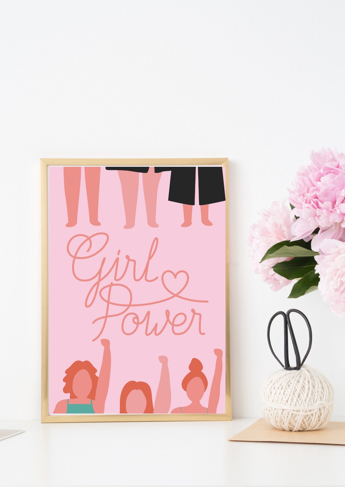 Girl Power Pink Printable Wall Art Etsy