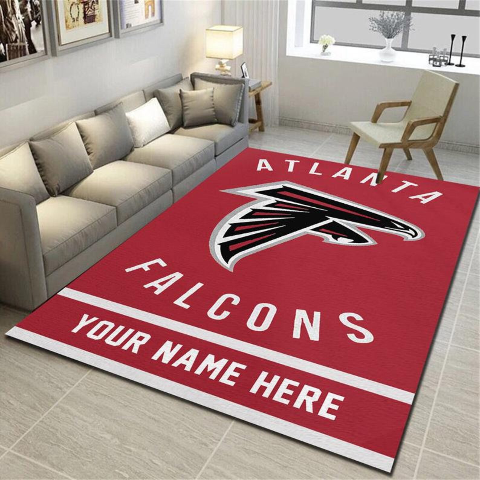 Atlanta Falcons Personalized Area Rug NBA Living Room Bedroom Etsy