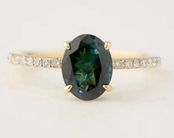 Art Deco 14k And 18K Gold Green Tourmaline Ring: October Birthstone