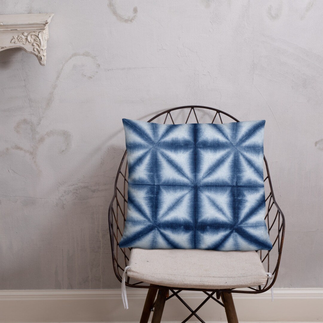 Shibori Shibori Pillow Shibori Throw Pillow 22x22 Throw Pillow Indigo