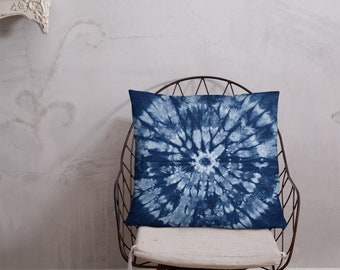 Shibori Pillow | Shibori Pillow Cover | 22x22 Throw Pillow | Shibori | Blue Throw Pillows