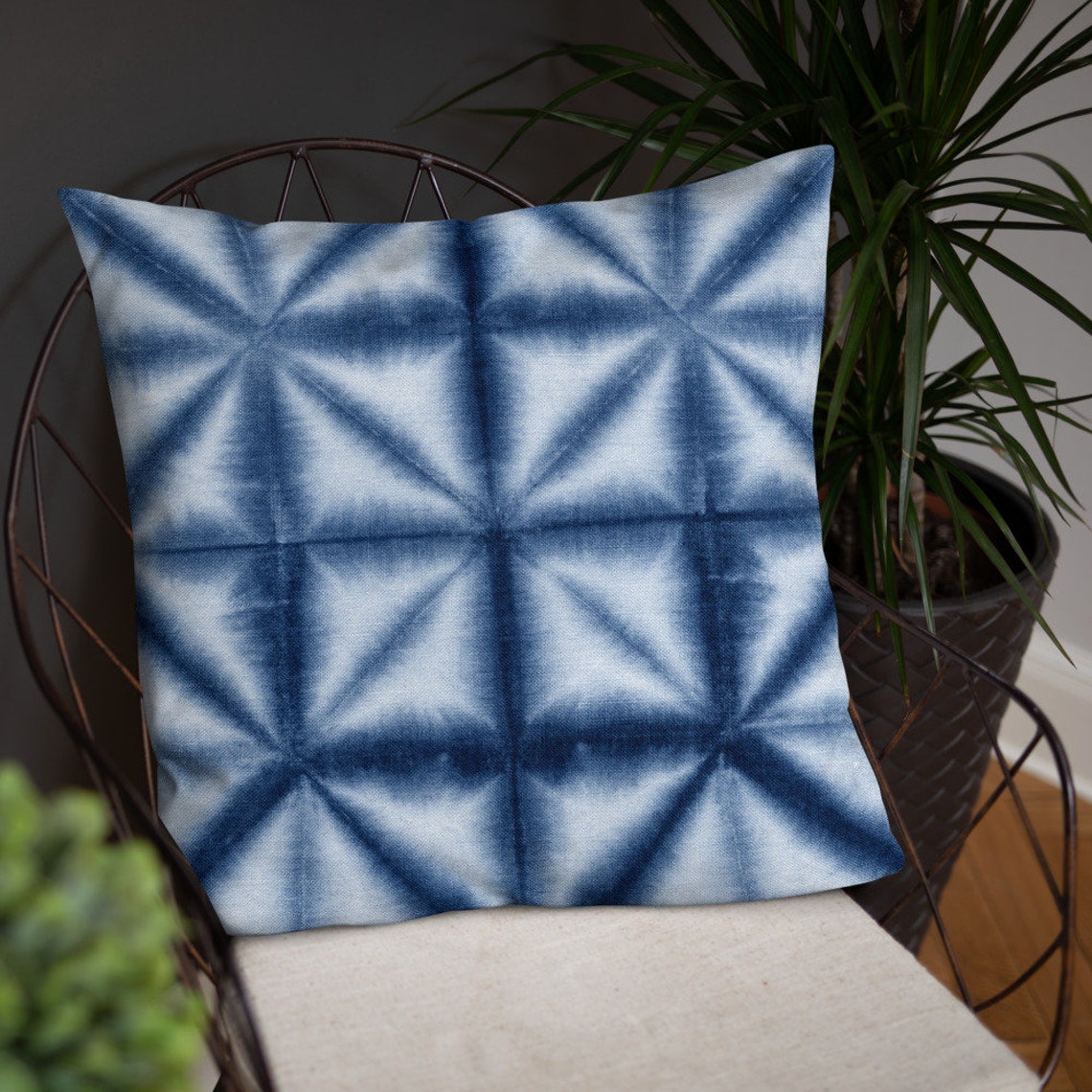 Shibori Shibori Pillow Shibori Throw Pillow 22x22 Throw Pillow Indigo