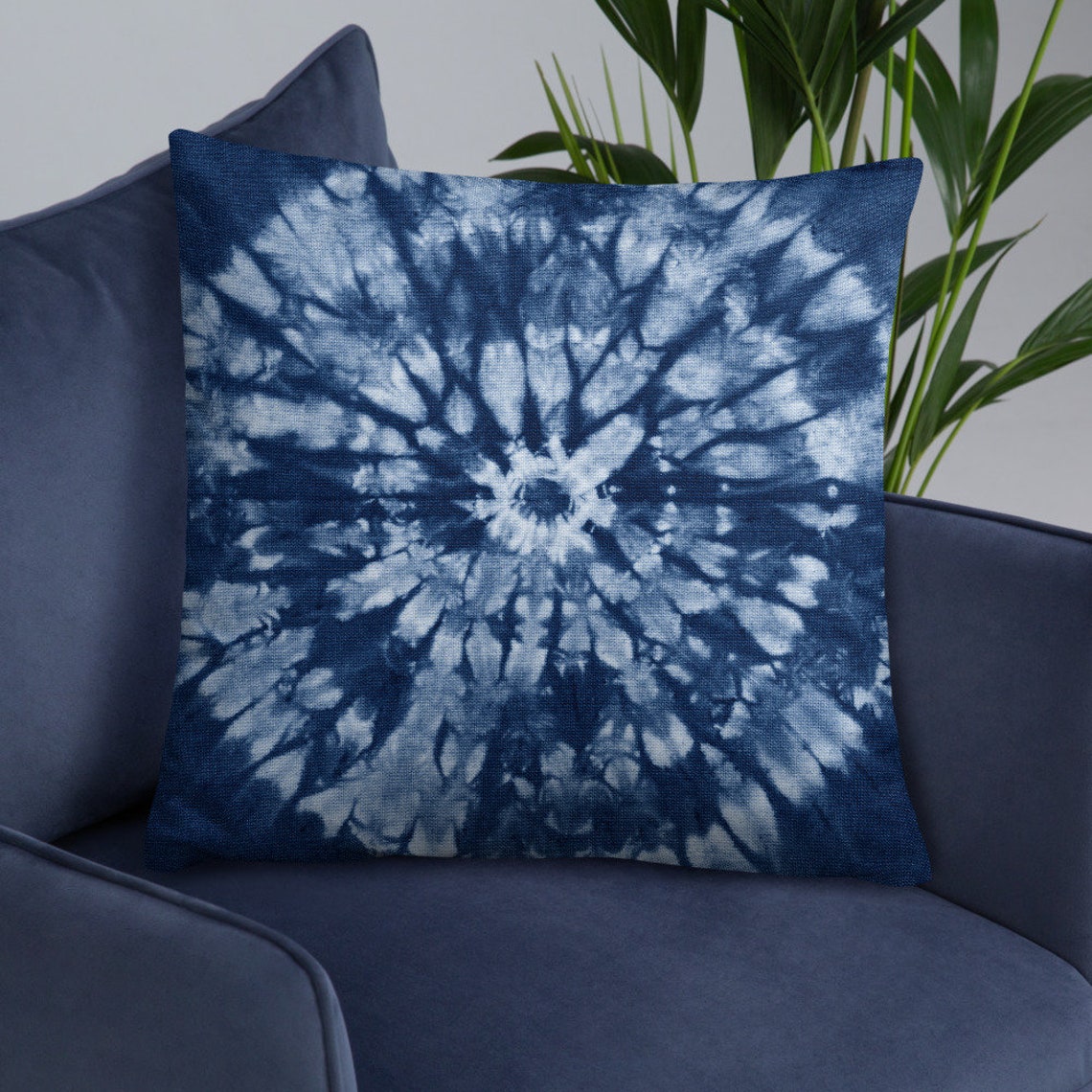 Shibori Pillow Shibori Pillow Cover 22x22 Throw Pillow Etsy