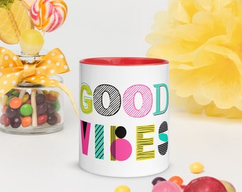 Good Vibes | Koffie mok | Cadeau voor haar | Verjaardagscadeau | Good Vibes Alleen | Kleur Koffiemok