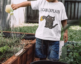 I Can Explain Funny Cat Organic cotton kids t-shirt