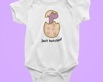 Just Hatched | Baby Shower Gift | Just Hatched Onesie | Baby Onesie | Dinosaur |