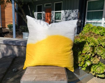 Yellow Throw Pillow | Gold Pillow | Dyed Throw Pillow | Handmade Throw Pillows | Hand Dyed Throw Pillow