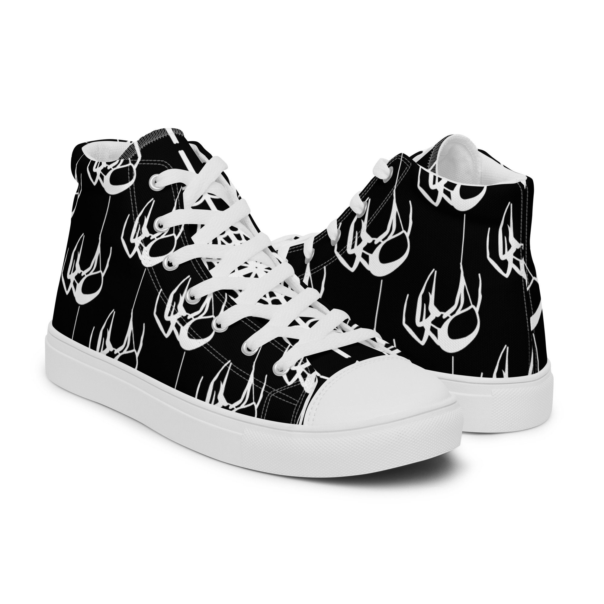 Spider Web Spider High Top Canvas Shoes Gothic - Etsy
