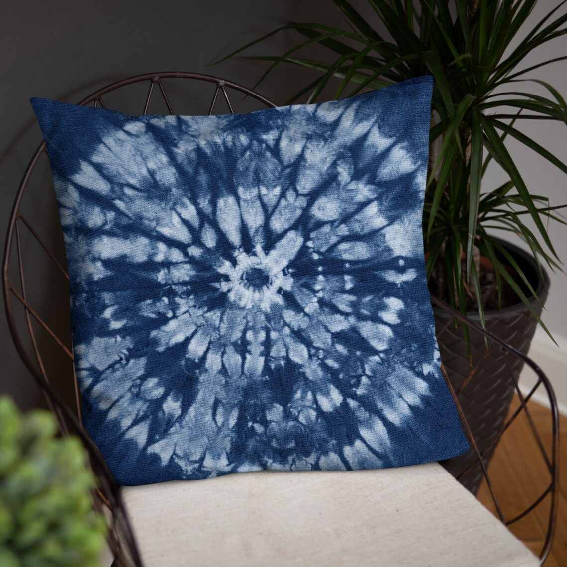 Shibori Pillow Shibori Pillow Cover 22x22 Throw Pillow Etsy