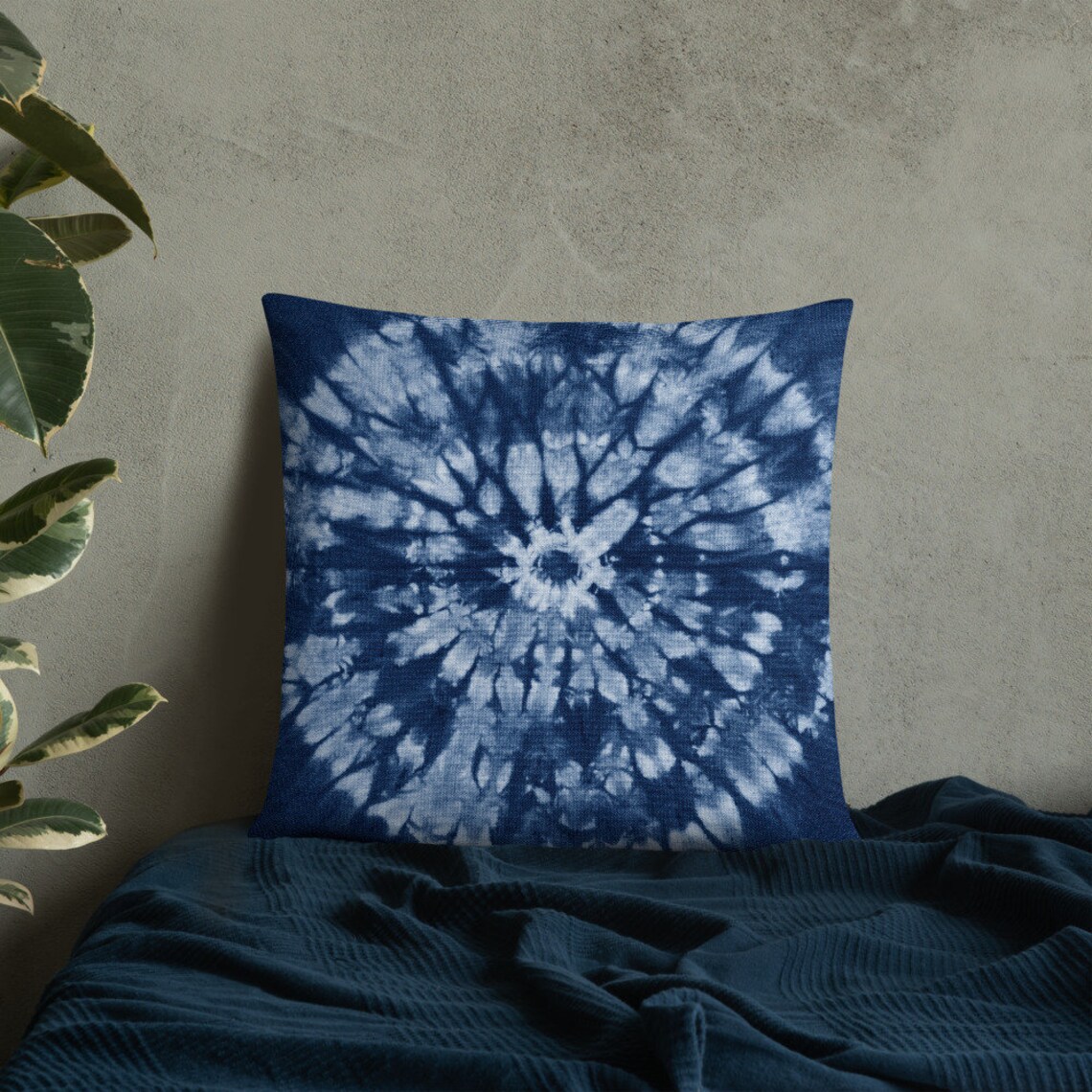 Shibori Pillow Shibori Pillow Cover 22x22 Throw Pillow Etsy