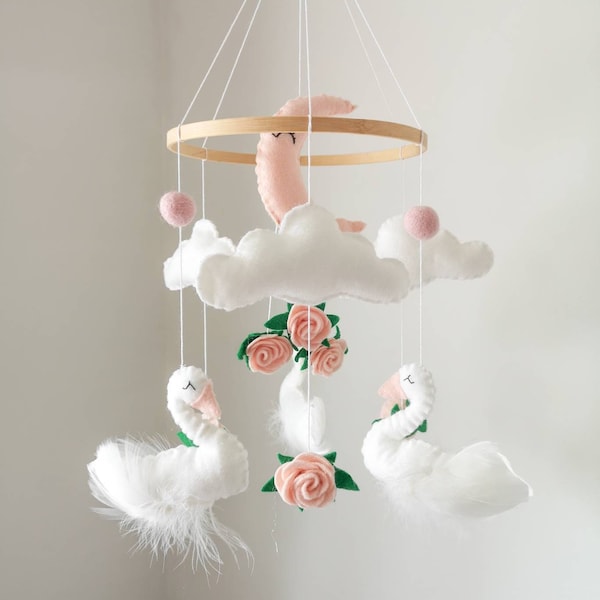 Swan Crib Mobile Etsy