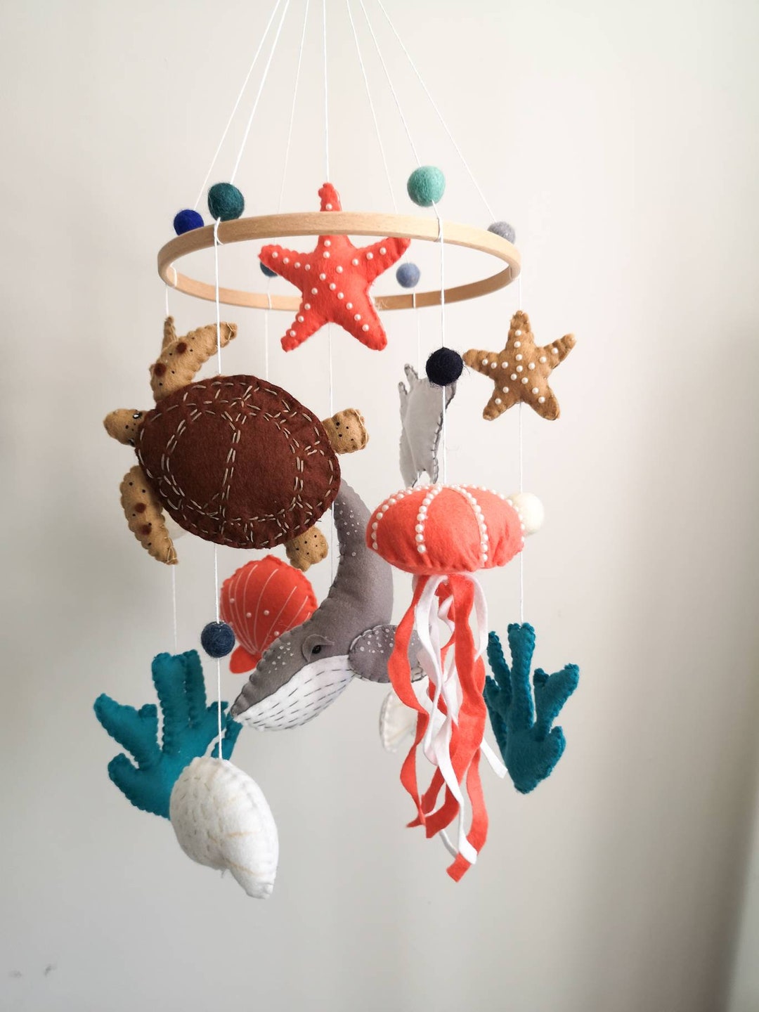 Ocean nursery mobile, ocean baby gifts, whale ocean decor, ocean baby