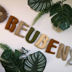 Safari name garland, safari wall decor, jungle nursery decor, safari garland, kids bedroom decor, baby shower gift, safari theme nursery. bild 13