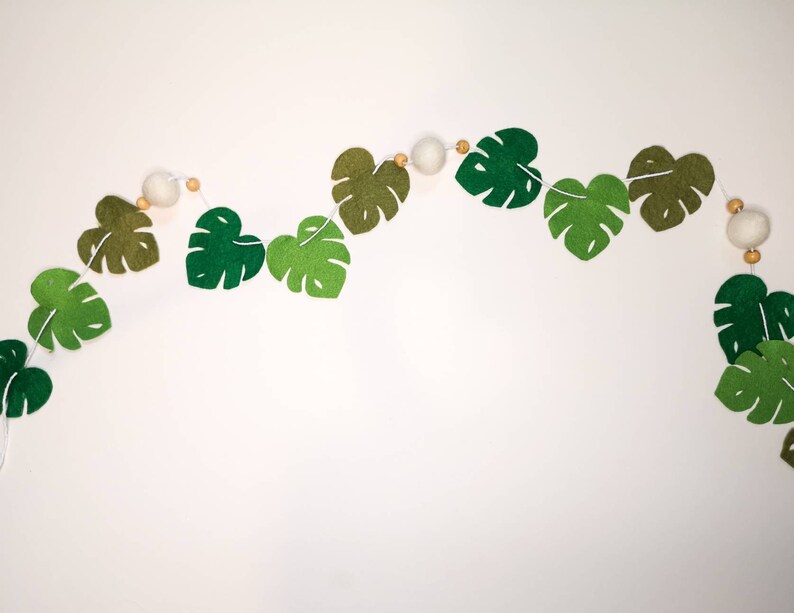 Safari Leaf Garland Nursery Decor Jungle Garland Felt Leaf Etsy UK