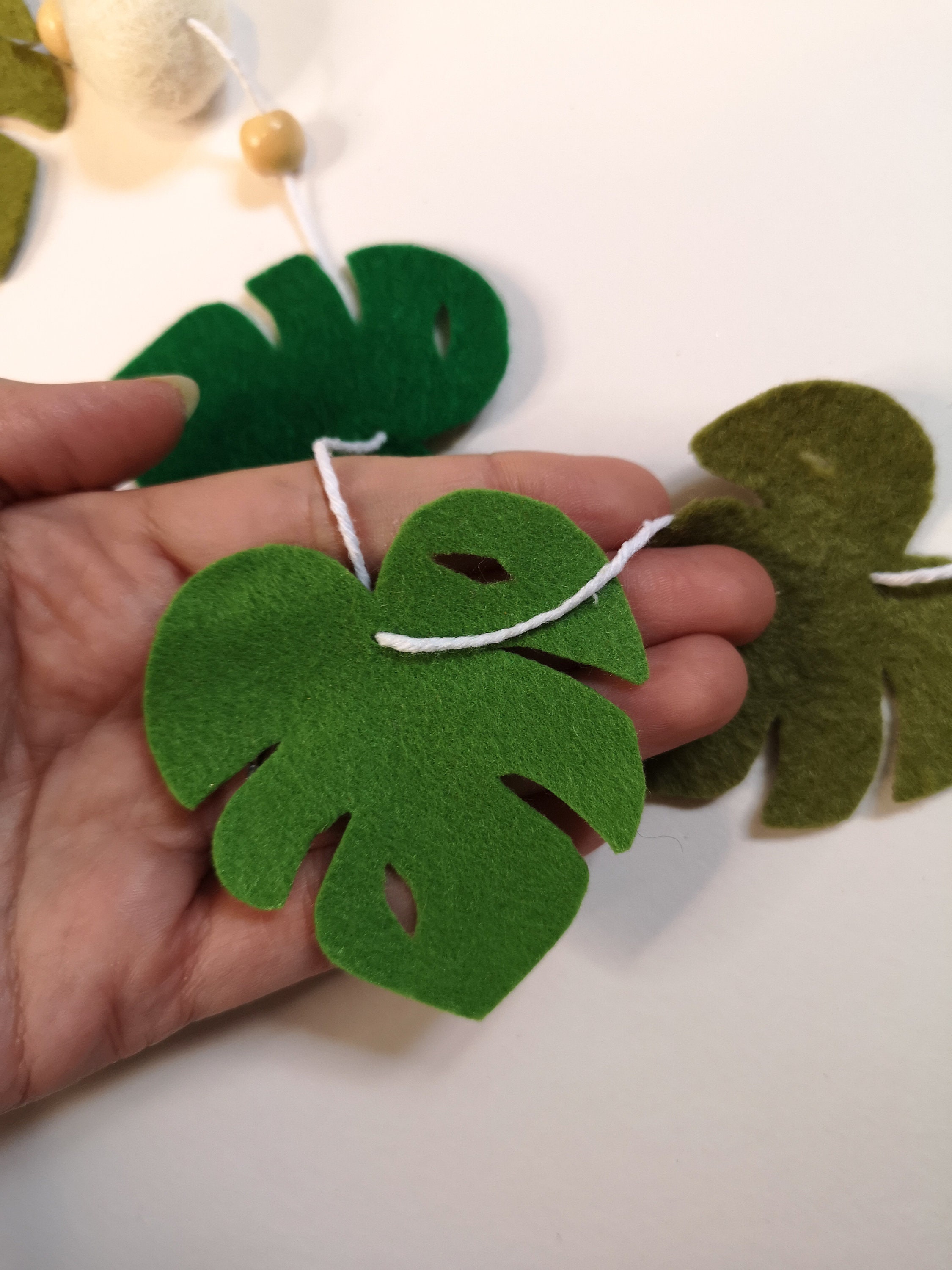 Safari Leaf Garland Nursery Decor Jungle Garland Felt Leaf Etsy UK