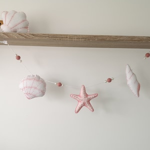 Seashell wall hangings, under the sea decor, ocean nursery accessories, felt wall decor, baby shower gift, newborn gift, ocean garland