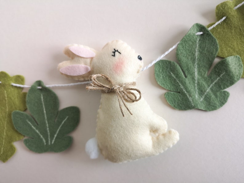 Easter Bunny Garland With Carrots, Felt Easter Egg Garland, Easter ...