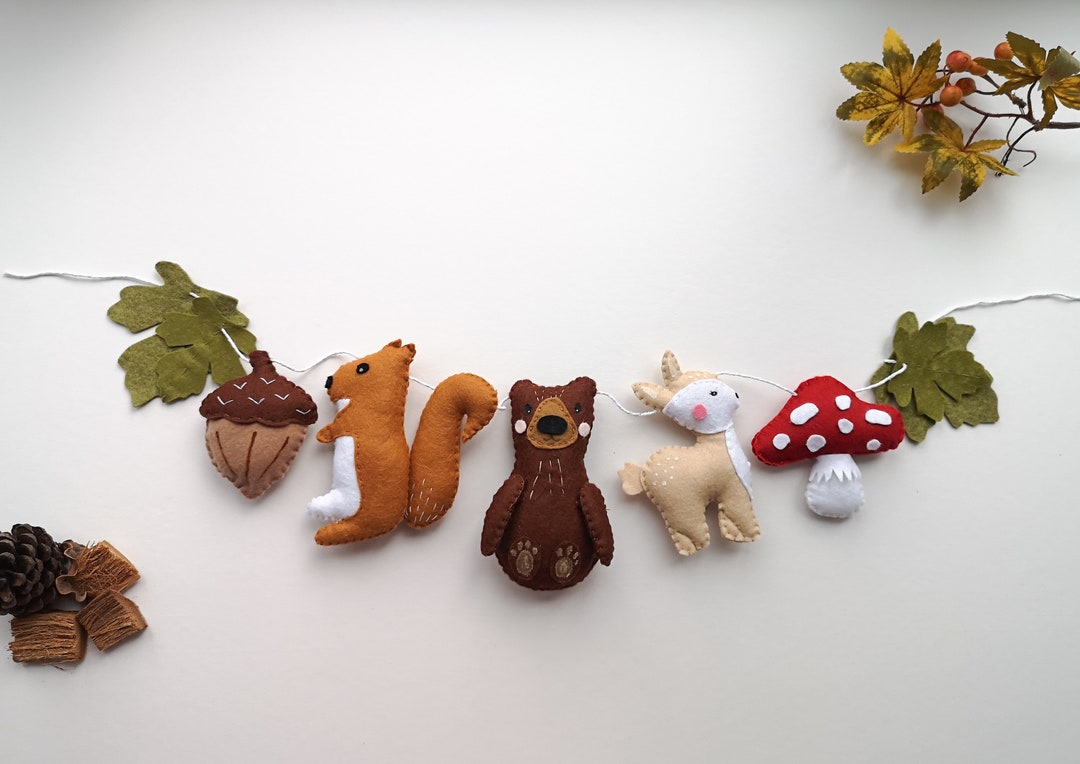 Woodland Animal Garland, Forrest Garland, Fox Nursery Decor, Woodland