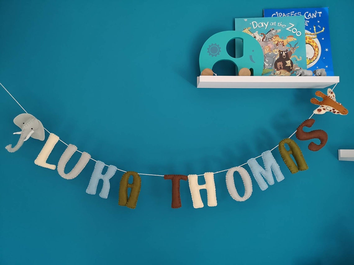 Safari Name Garland Safari Wall Decor Jungle Nursery Decor Etsy