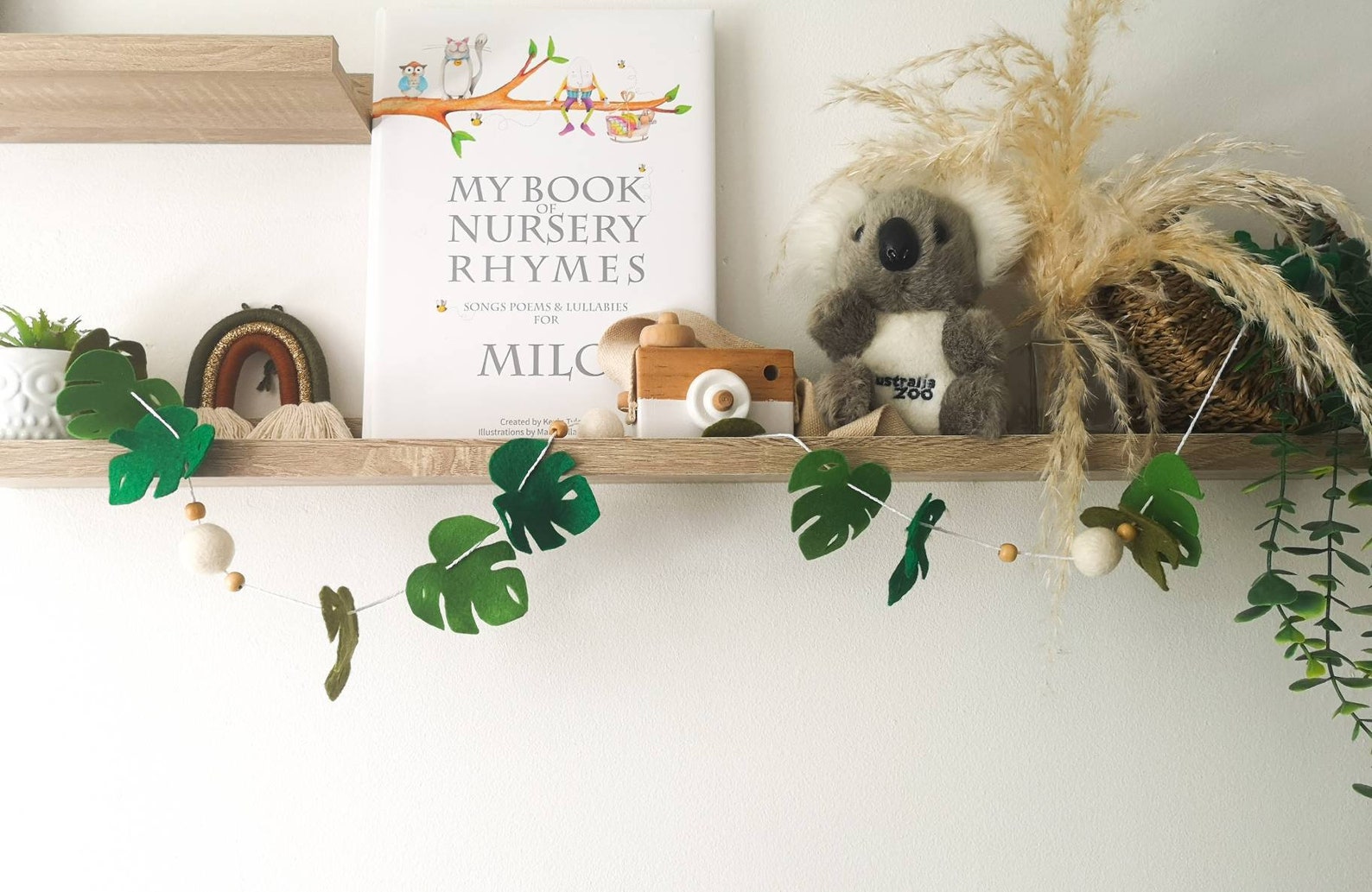 Safari Leaf Garland Nursery Decor Jungle Garland Felt Leaf Etsy UK