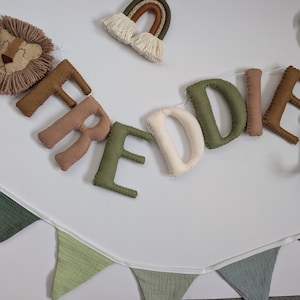 Safari name garland, safari wall decor, jungle nursery decor, safari garland, kids bedroom decor, baby shower gift, safari theme nursery. bild 7