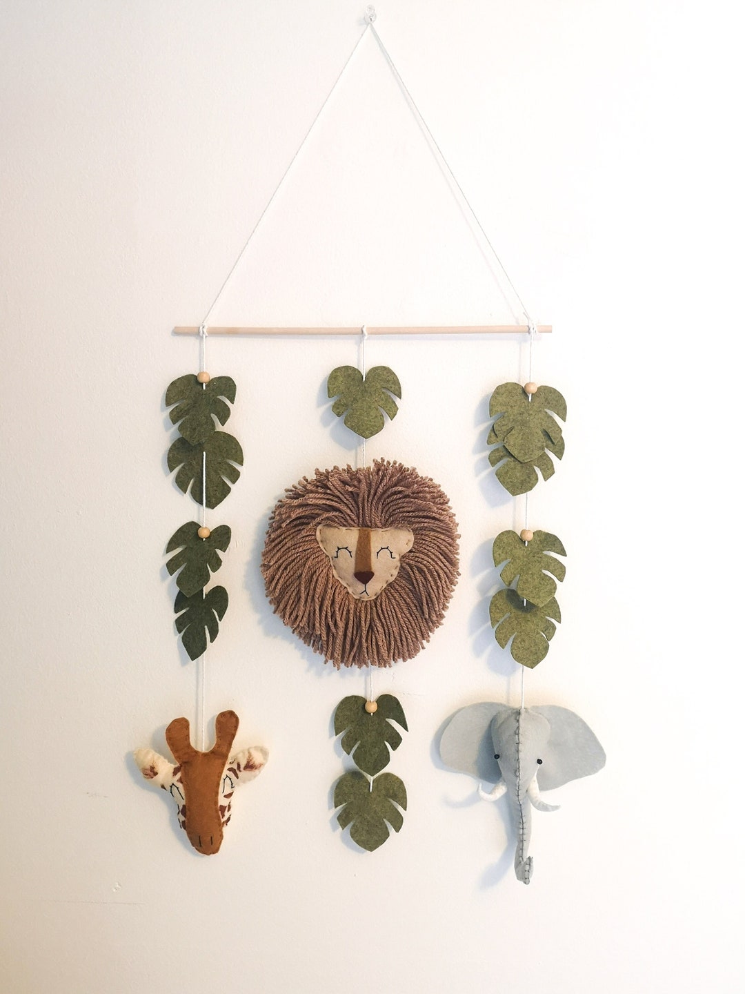 Safari Wall Hanging, Safari Wall Decor, Jungle Nursery Decor, Felt