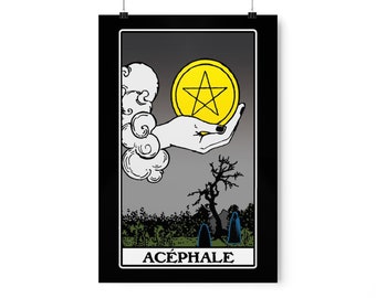 Bataille Acephale Ace of Pentacles Tarot Philosophy Poster