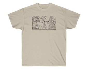 Camiseta Filosofia Grega Tântalo Sísifo Ixion