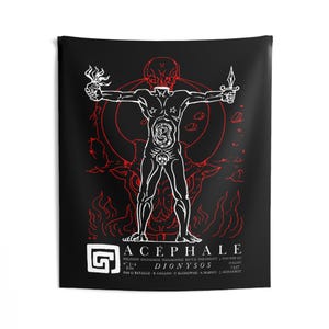 Acephale Headless Man Wall Tapestry, Georges Bataille Acid Horizon Art Decor, Unique Home Dorm Room Decor, Occult Tapestry, Surrealism Wall