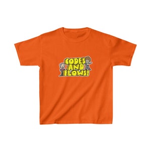 Deleuze and Guattari Codes and Flows Kids T-shirt Orange