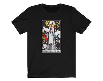 Derrida Deconstructionism Tower Tarot Philosophy T-shirt