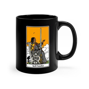 bell hooks Queen of Swords Tarot Philosophy 11oz Black Mug
