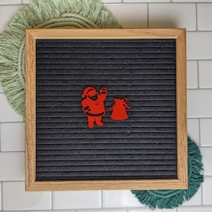 Santa Claus Letter Board Icons - St. Nicholas Present Bag - Merry Christmas Gift - North Pole - Winter Happy Holiday Felt Board Accessory