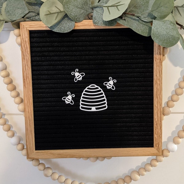 Bee and Beehive Letter Board Icons - Springtime Felt Board Accessory - Bee Hive and Bee Icons - Baby Announcement - Queen Party Decor